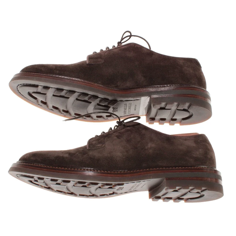 Brunello Cucinelli NWB Derby Dress Shoes Size 42 (US 9) in Brown Suede